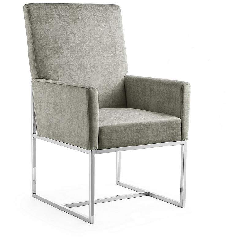 Image 1 Element Steel Velvet Dining Armchair