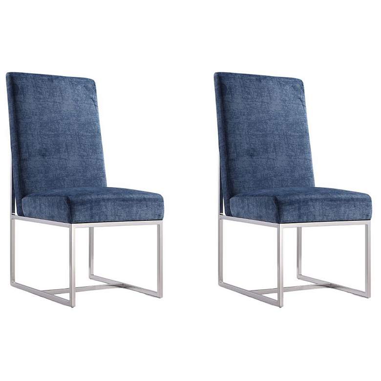 Image 1 Element Velvet Dining Chair in Blue (Set of 2)