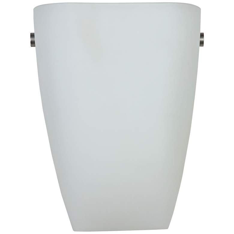 Image 1 Elementary 9 inchH Brushed Steel and Opal Glass LED Wall Sconce
