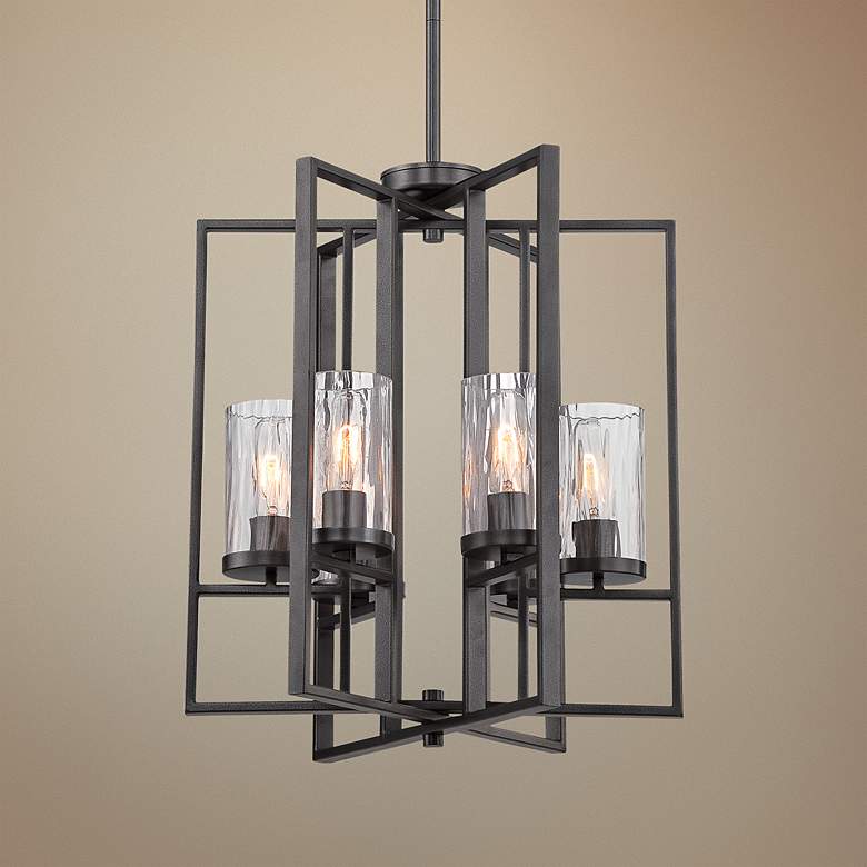 Image 1 Elements 18 1/4 inch Wide Charcoal 6-Light Pendant
