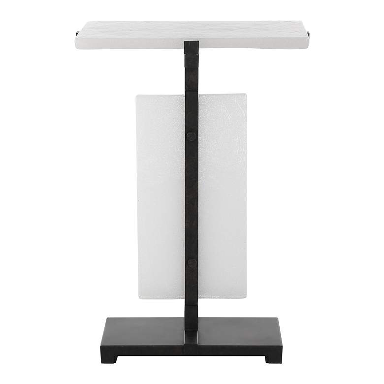 Image 2 Elements 24" High Aged Bronze and Bubble Glass Accent Table