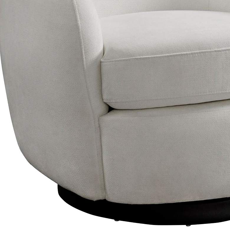 Image 3 Elements Chanel 34" Wide Bristo White Fabric Club Swivel Chair more views