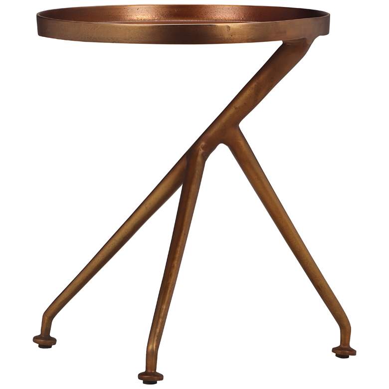 Image 1 Elements Meret 15.25" Wide Antique Brass End Table