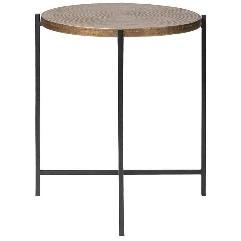 Image 1 Elements Navi 18.5" Wide Antique Brass End Table Black Frame