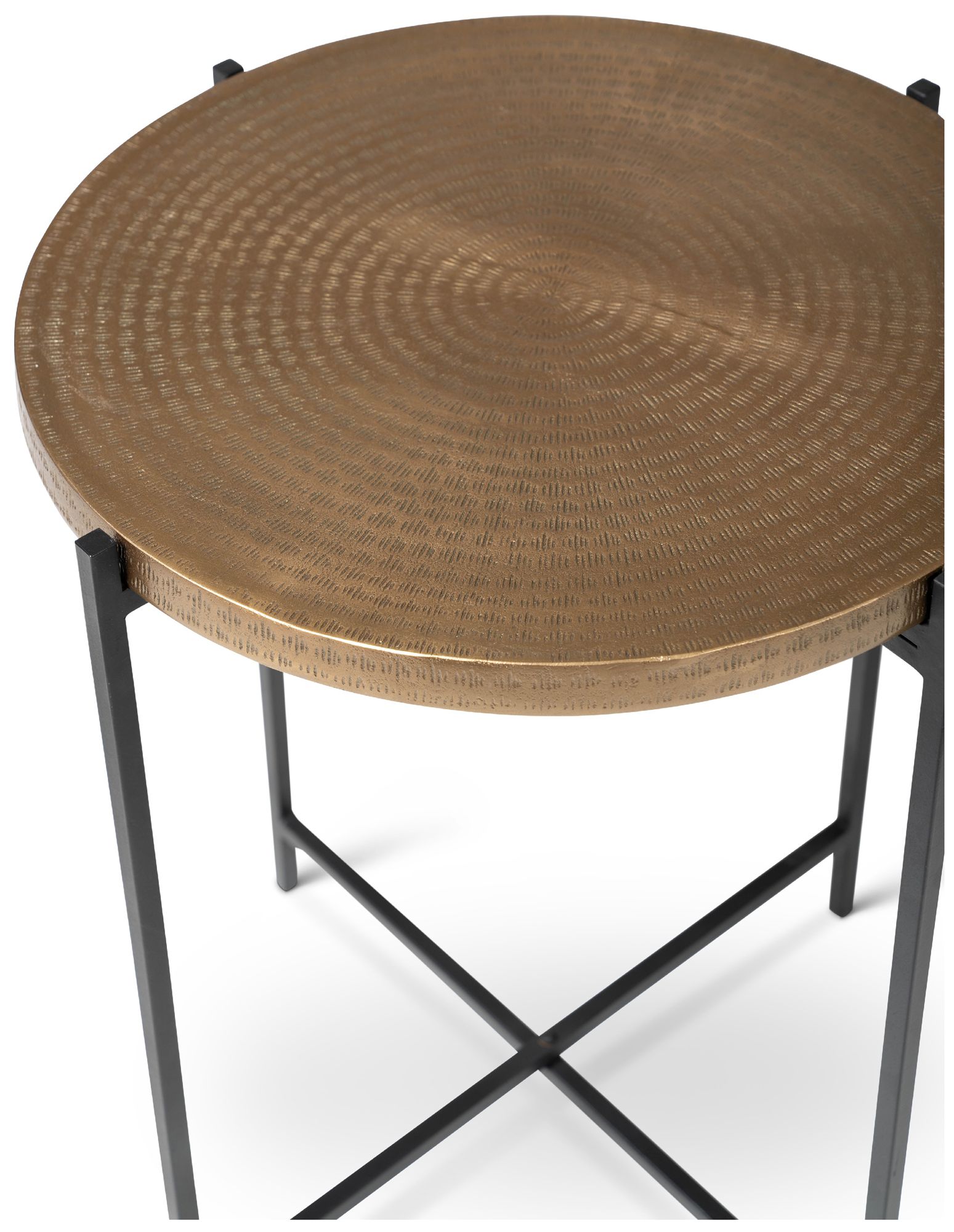 Image 7 Elements Navi 18.5" Wide Antique Brass End Table Black Frame more views