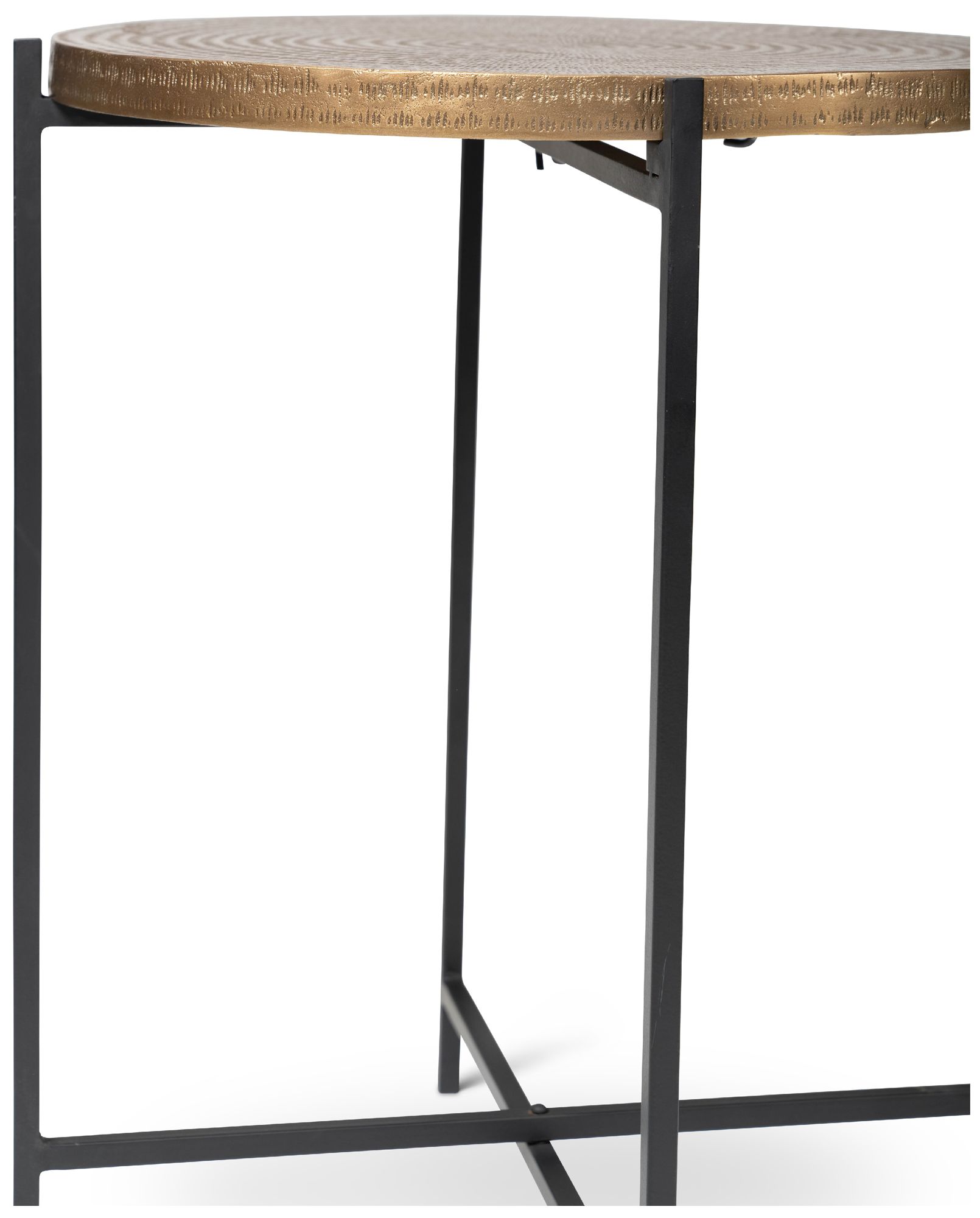 Elements Navi 18.5" Wide Antique Brass End Table Black Frame