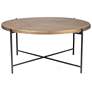 1_Elements Navi 35.5" Wide Antique Brass Coffee Table Black Frame