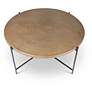 3_Elements Navi 35.5" Wide Antique Brass Coffee Table Black Frame more views