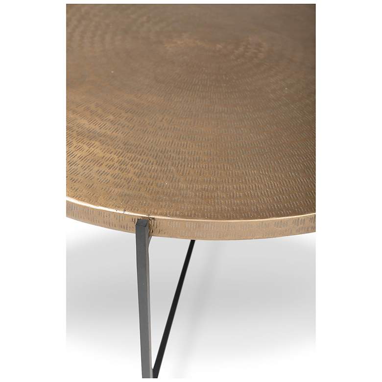 Image 5 Elements Navi 35.5" Wide Antique Brass Coffee Table Black Frame more views