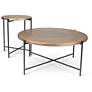 6_Elements Navi 35.5" Wide Antique Brass Coffee Table Black Frame more views