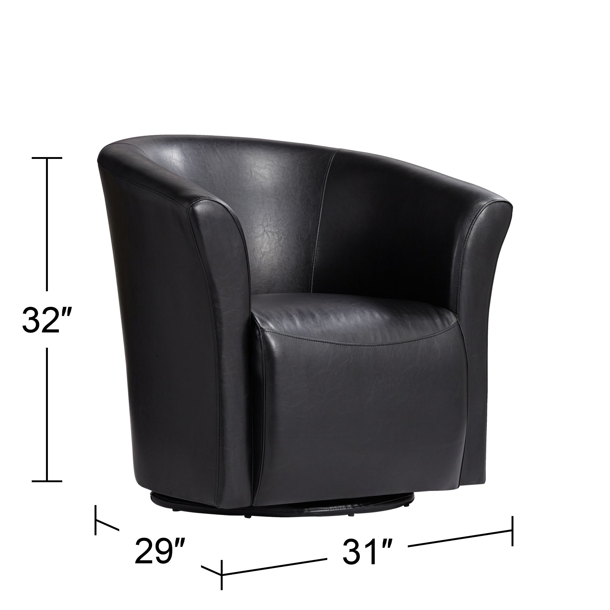 Elements Rocket 31" Wide Rivera Black Swivel Accent Club Chair