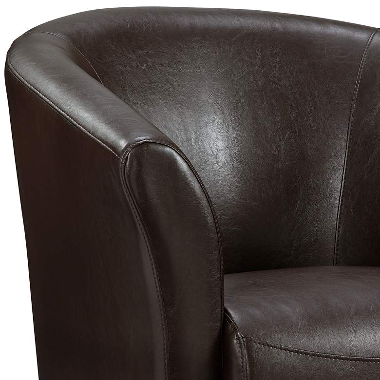 Image 4 Elements Rocket 31" Wide Rivera Brown Faux Leather Swivel Club Chair more views