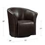 5_Elements Rocket 31" Wide Rivera Brown Faux Leather Swivel Club Chair more views