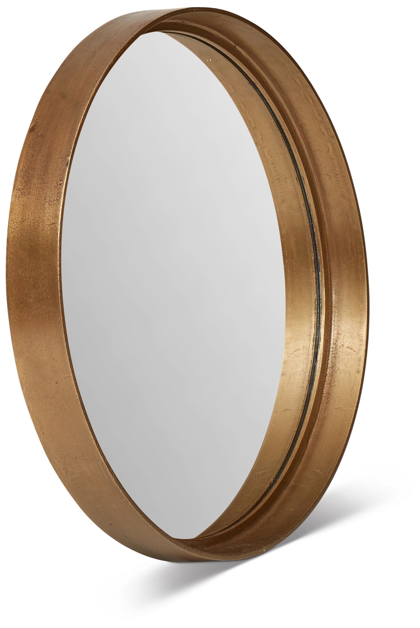 Image 2 Elements Samar 2323"Dia. Antique Brass Round Mirror more views