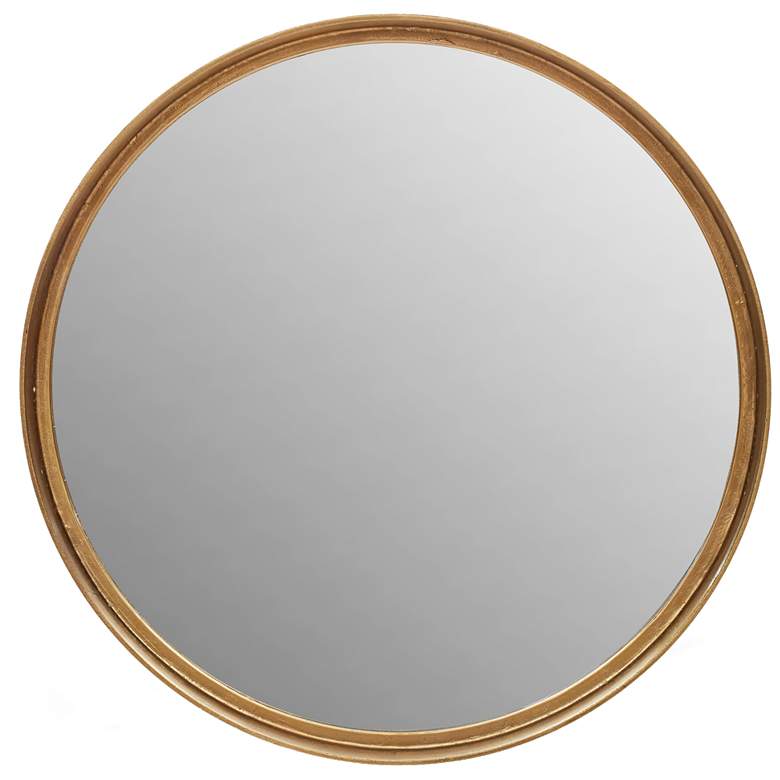 Image 1 Elements Samar 3939"Dia. Antique Brass Round Mirror