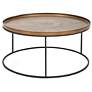 1_Elements Sana 34.75" Wide Antique Brass Coffee Table Black Frame