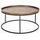 Elements Sana 34.75" Wide Antique Brass Coffee Table Black Frame