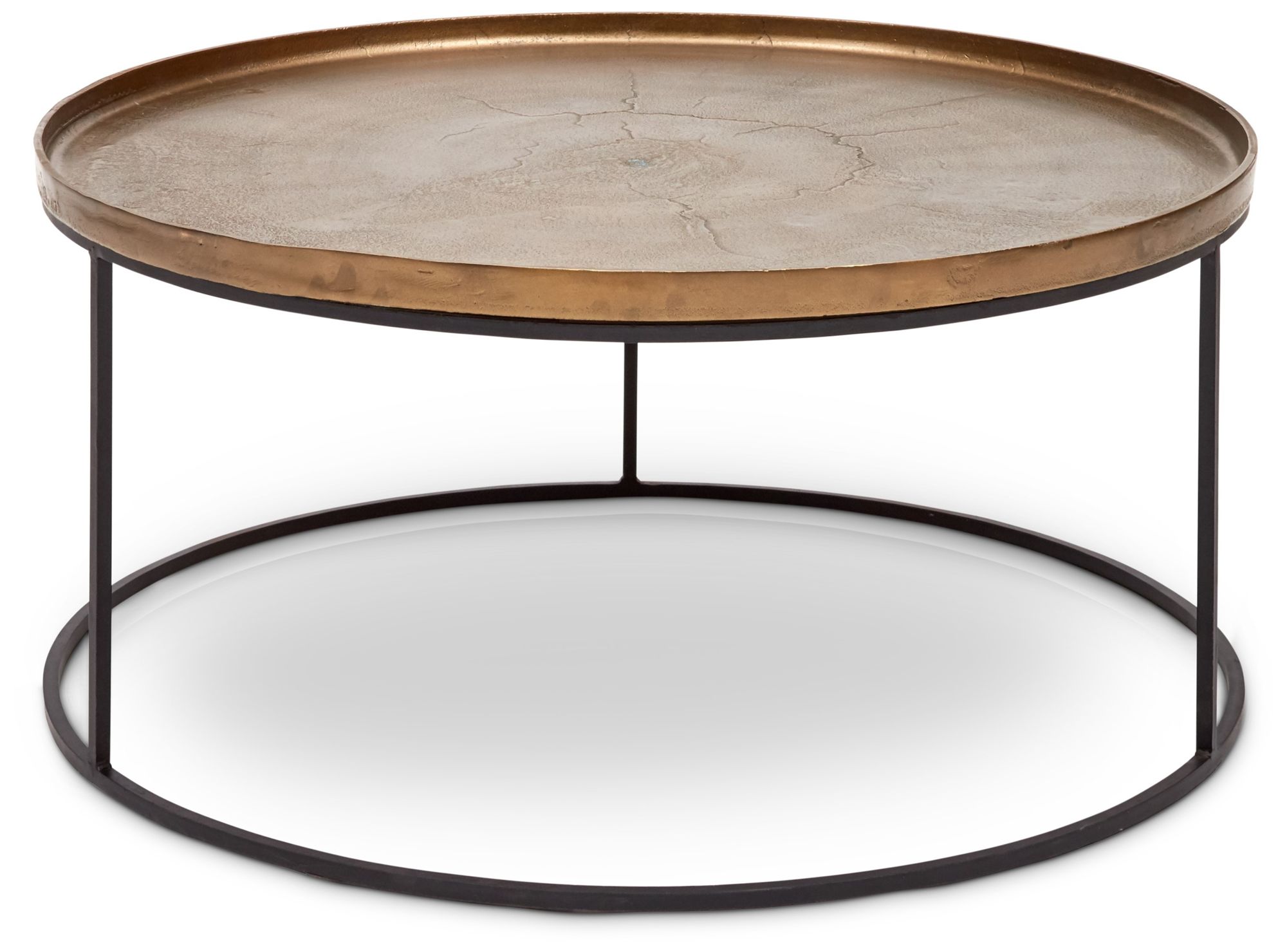 Image 2 Elements Sana 34.75" Wide Antique Brass Coffee Table Black Frame more views