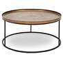 2_Elements Sana 34.75" Wide Antique Brass Coffee Table Black Frame more views