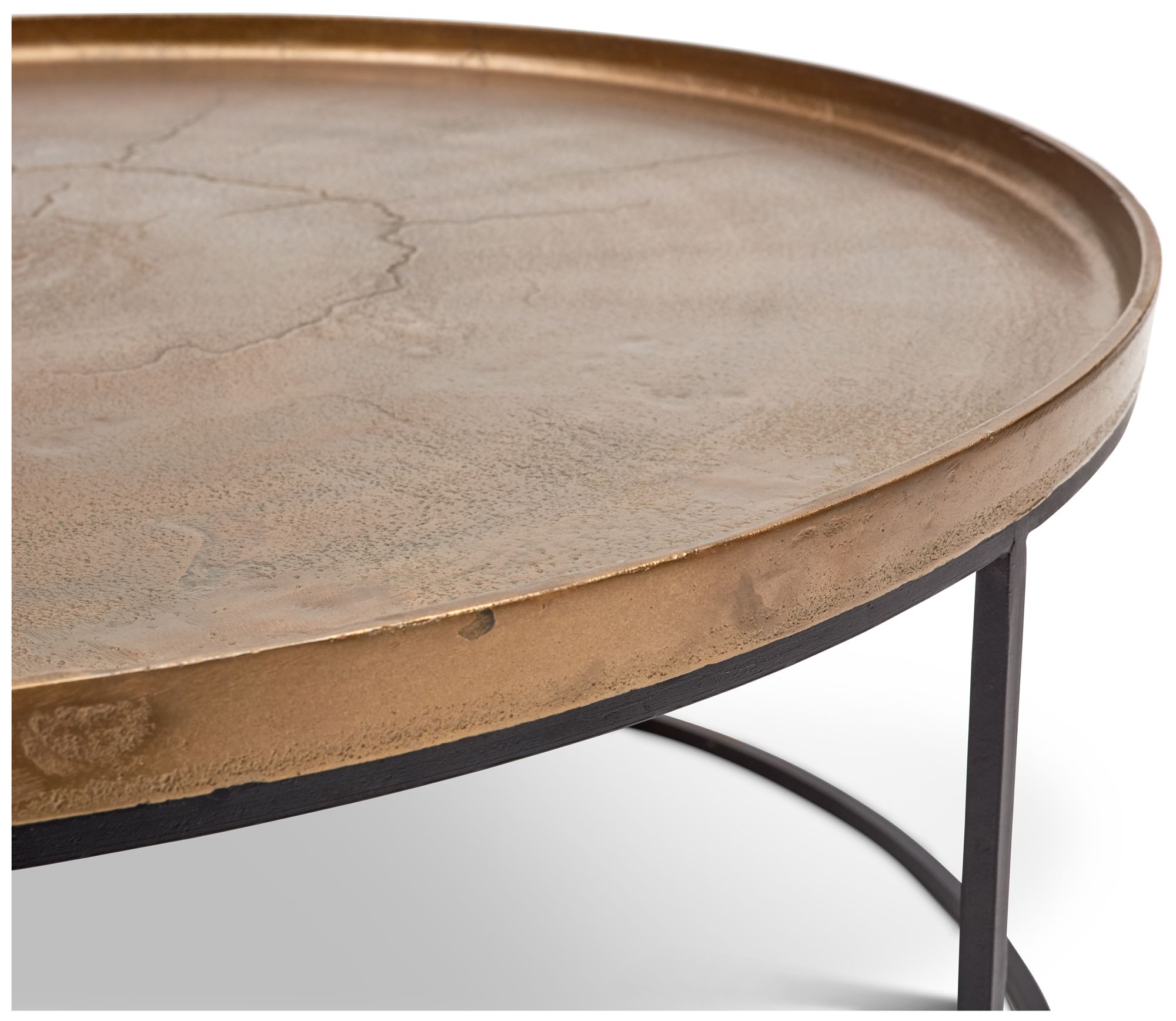 Image 4 Elements Sana 34.75" Wide Antique Brass Coffee Table Black Frame more views