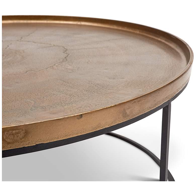 Image 4 Elements Sana 34.75" Wide Antique Brass Coffee Table Black Frame more views