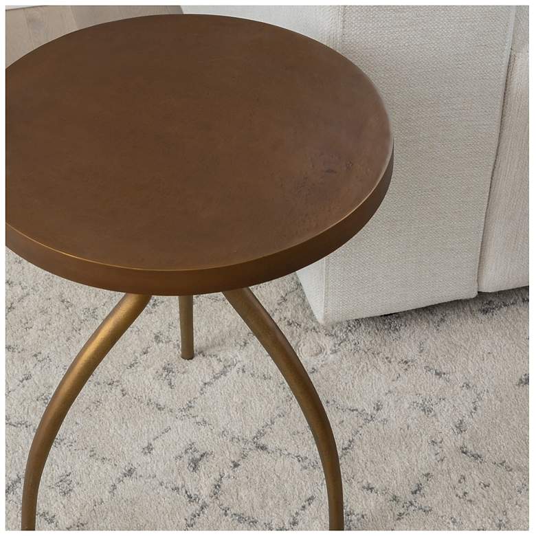 Image 4 Elements Sarp 15.25" Wide Antique Brass End Table more views