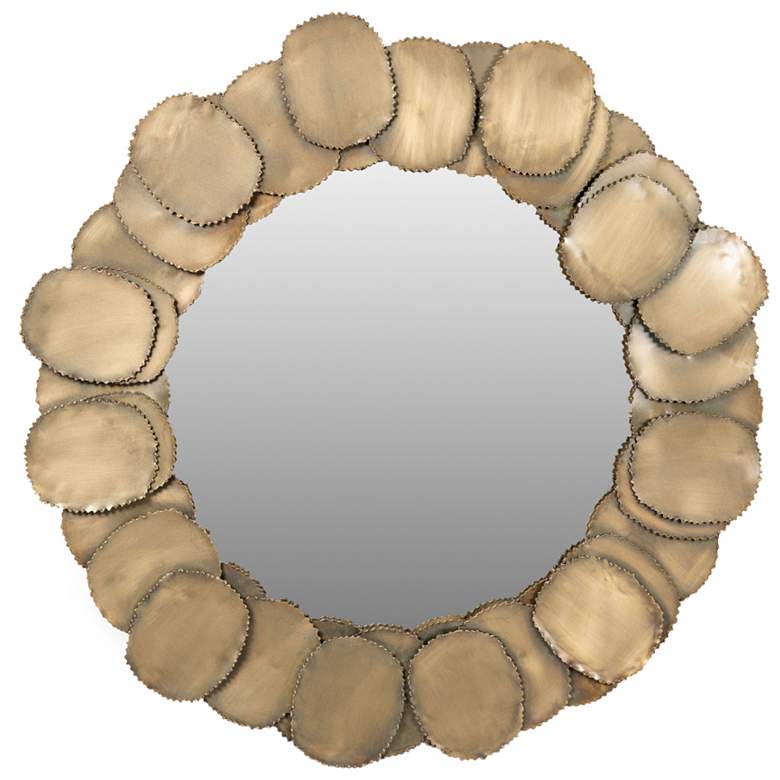 Image 1 Elements Suri 3333"Dia. Antique Brass Round Mirror