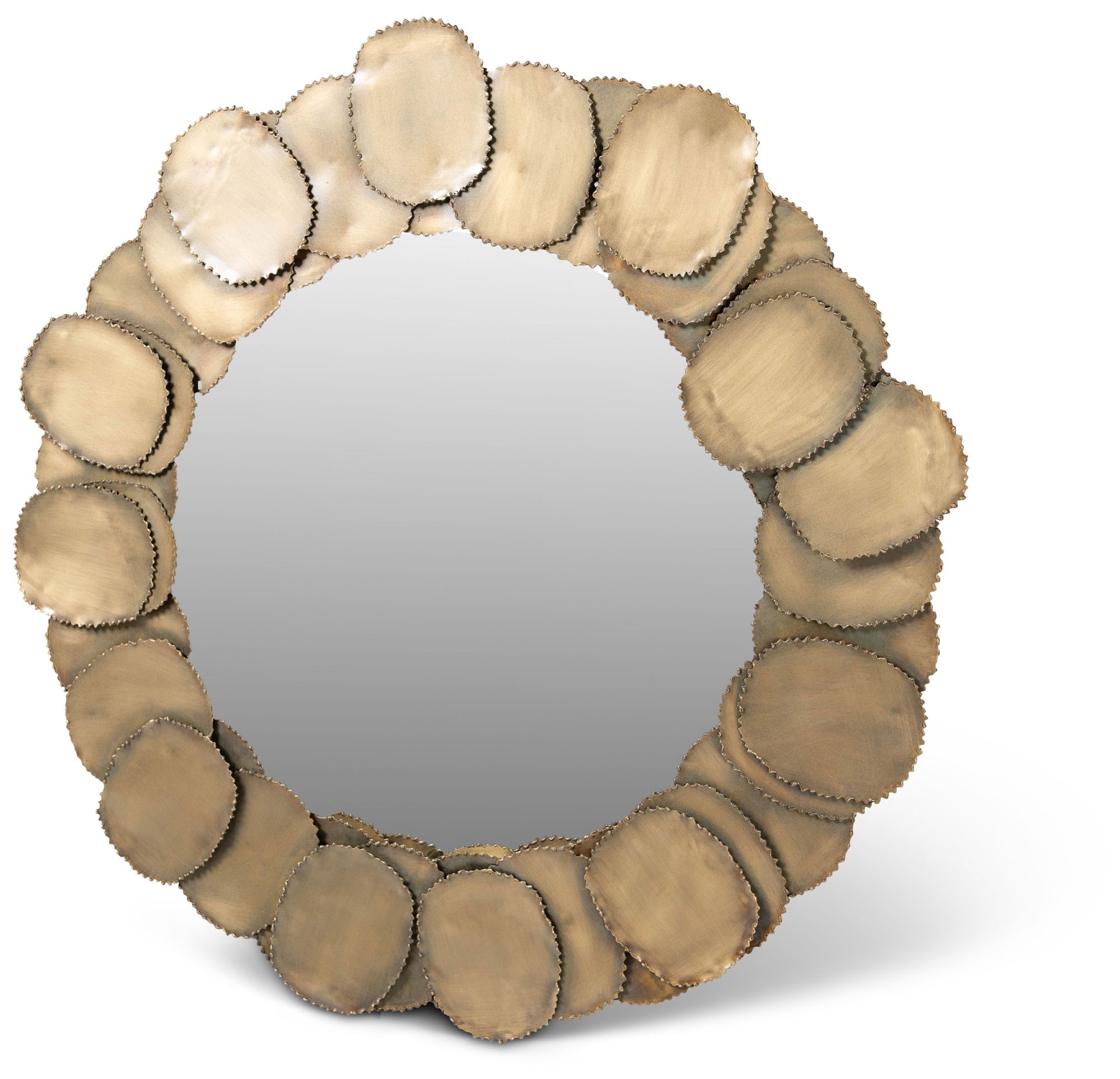 Image 2 Elements Suri 3333"Dia. Antique Brass Round Mirror more views