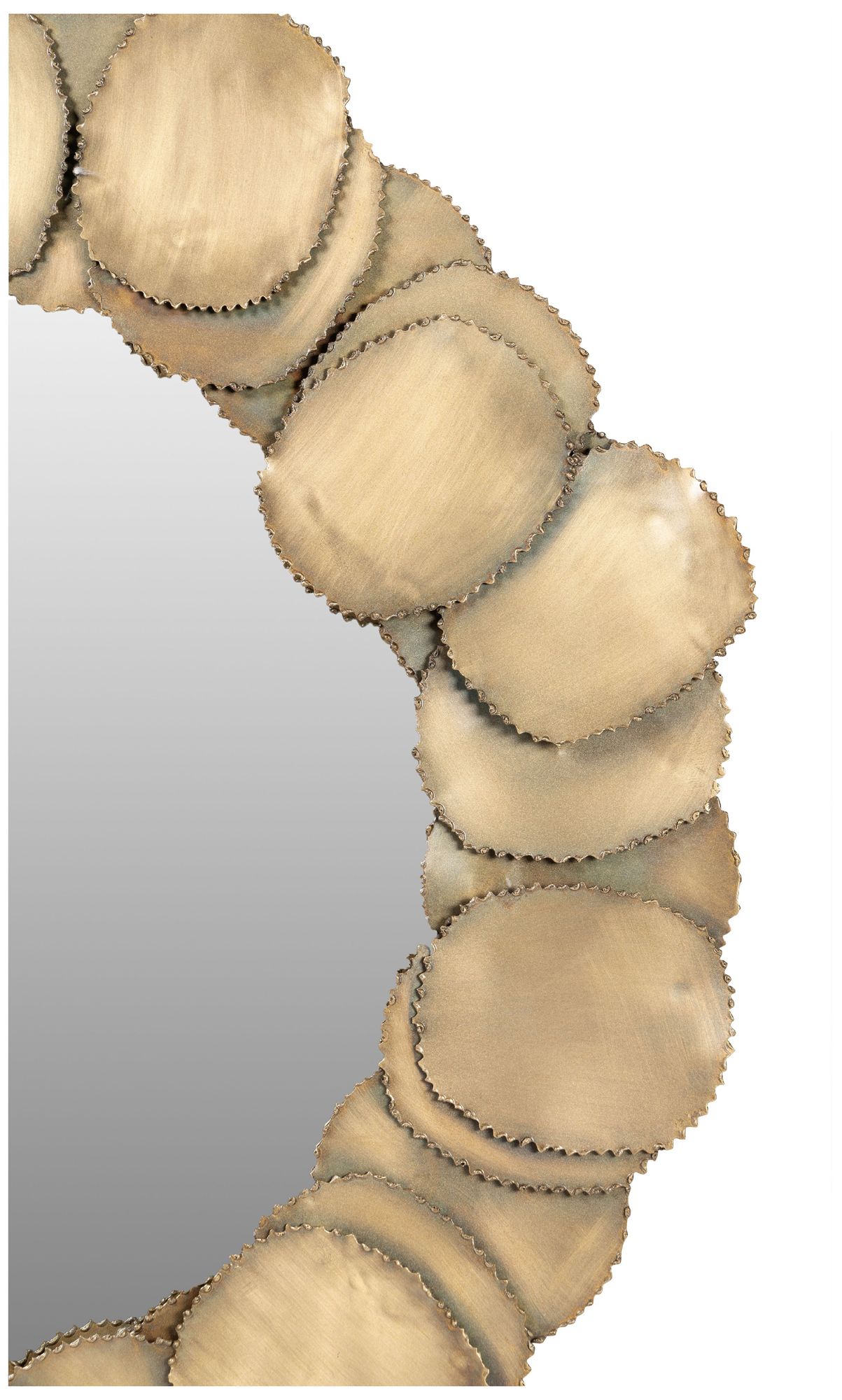 Image 3 Elements Suri 3333"Dia. Antique Brass Round Mirror more views