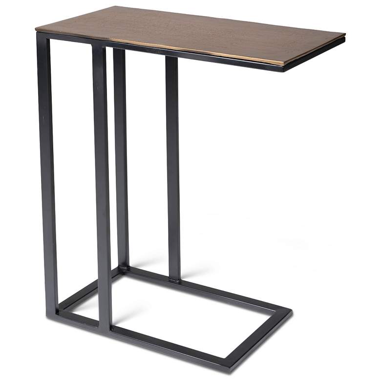 Image 1 Elements Tanu 20.25" Wide Antique Brass End Table Black Frame