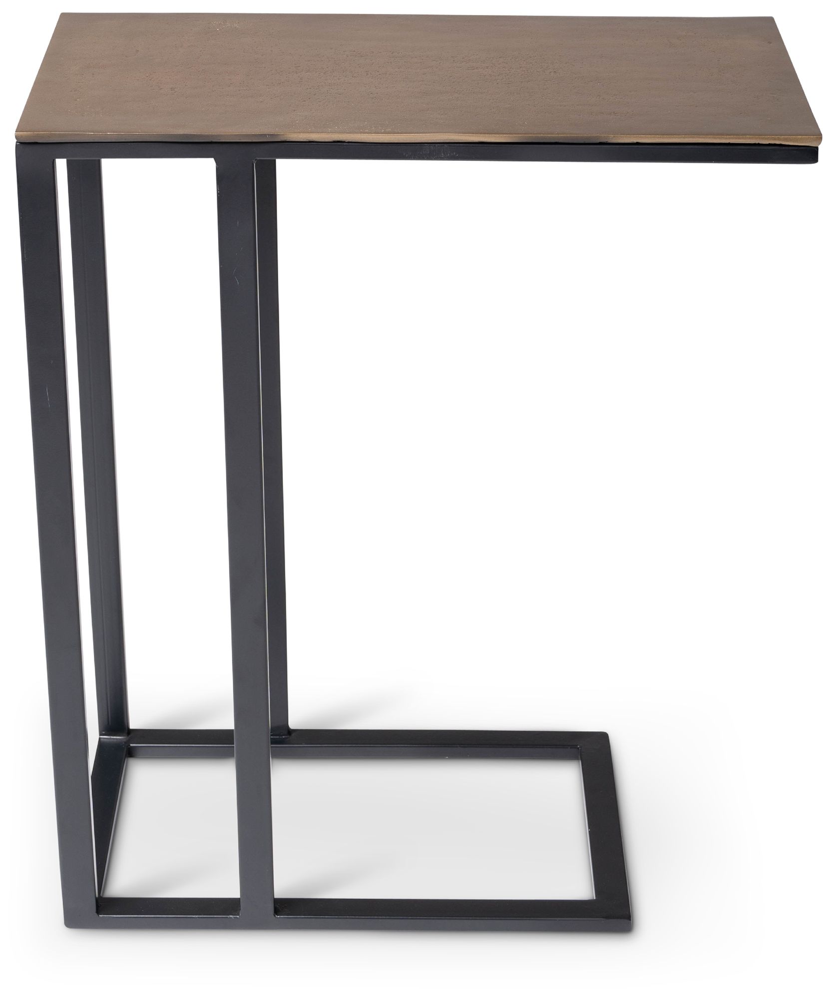 Image 2 Elements Tanu 20.25" Wide Antique Brass End Table Black Frame more views