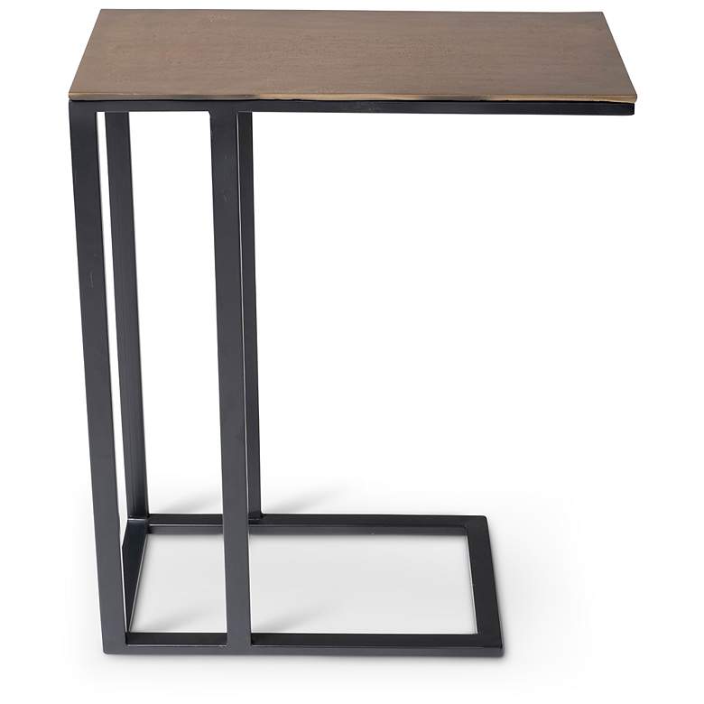 Image 2 Elements Tanu 20.25" Wide Antique Brass End Table Black Frame more views