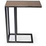 2_Elements Tanu 20.25" Wide Antique Brass End Table Black Frame more views