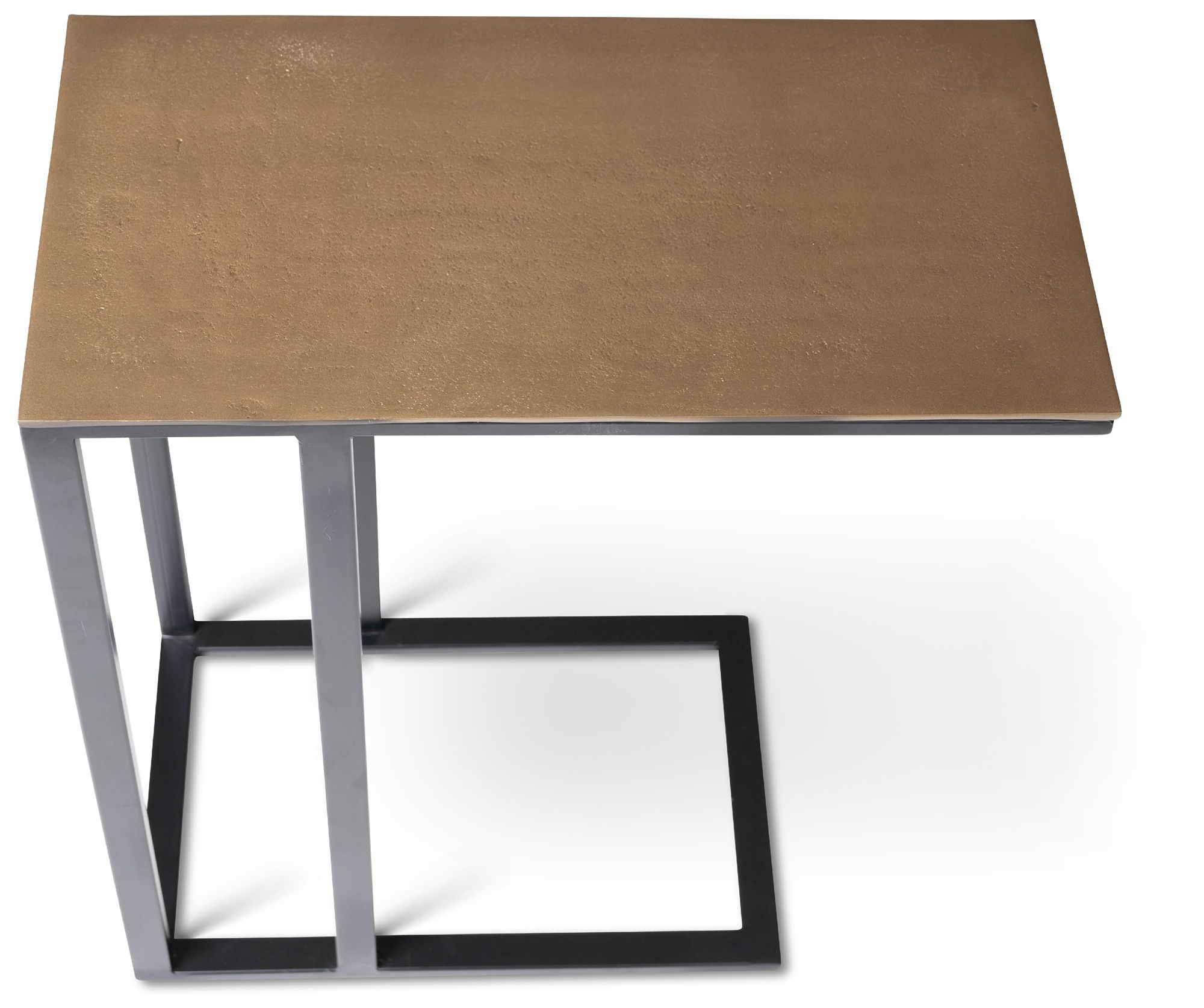 Image 3 Elements Tanu 20.25" Wide Antique Brass End Table Black Frame more views