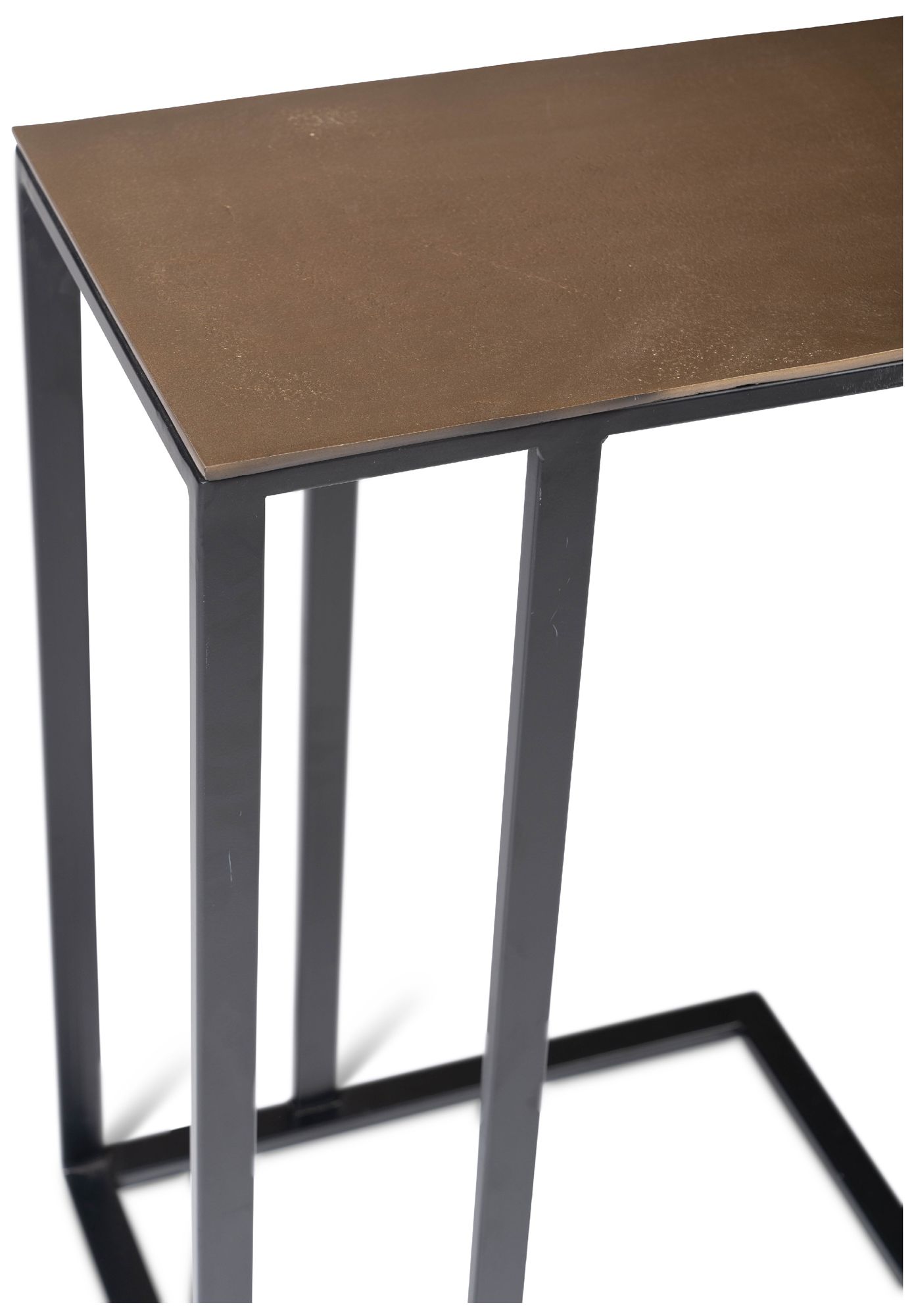 Image 4 Elements Tanu 20.25" Wide Antique Brass End Table Black Frame more views