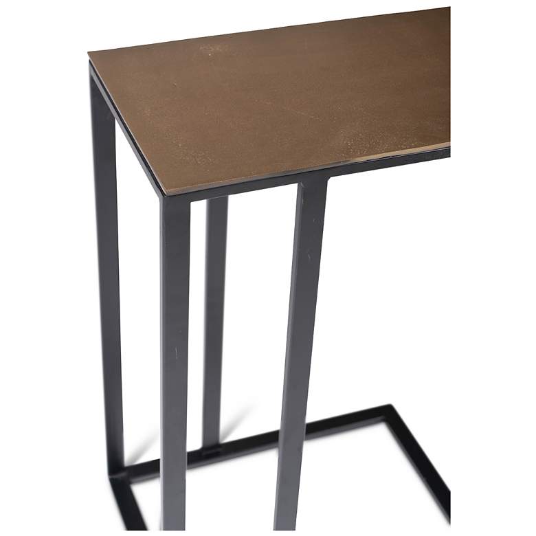 Image 4 Elements Tanu 20.25" Wide Antique Brass End Table Black Frame more views
