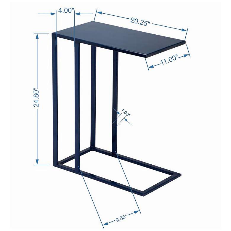Image 7 Elements Tanu 20.25" Wide Navy End Table more views