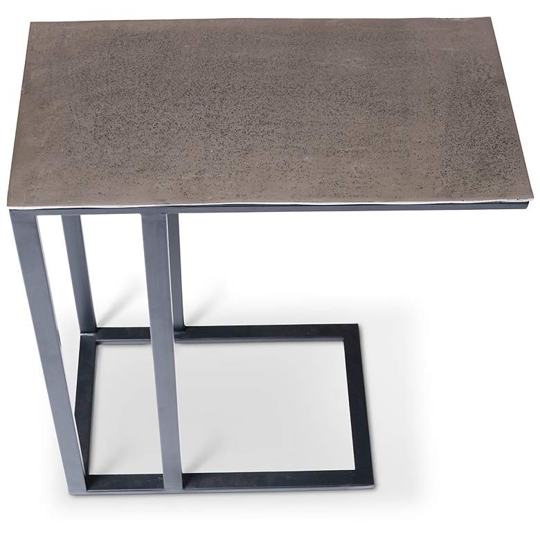 Image 3 Elements Tanu 20.25" Wide Vintage Silver End Table Black Frame more views