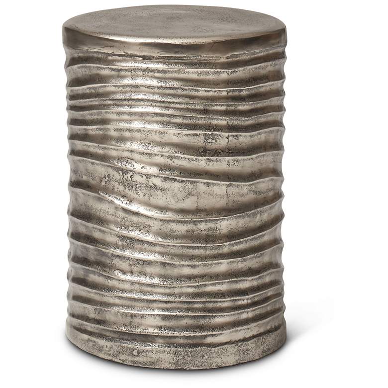 Image 1 Elements Tara 12.5" Wide Vintage Silver Accent Stool