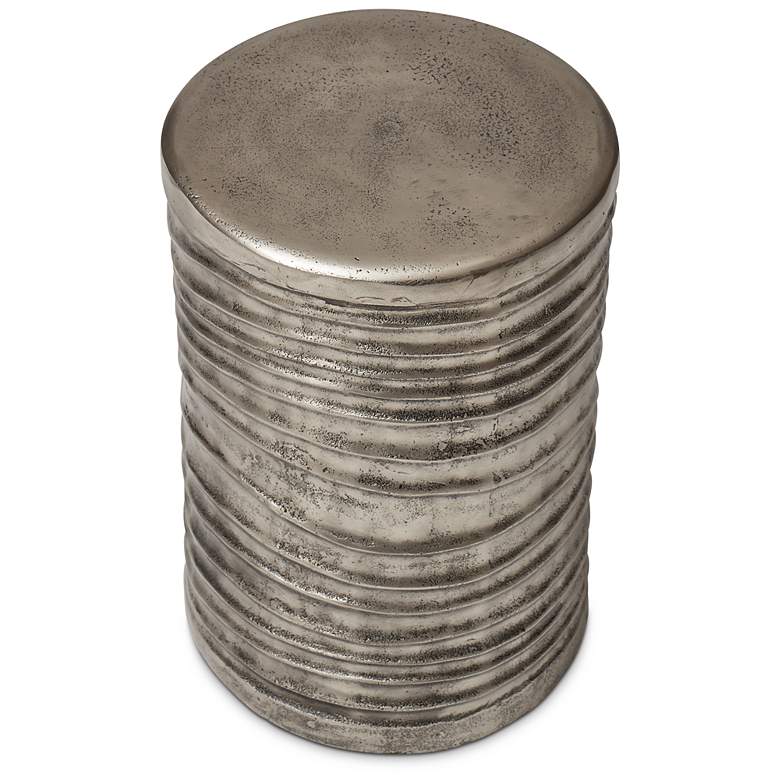 Image 2 Elements Tara 12.5" Wide Vintage Silver Accent Stool more views