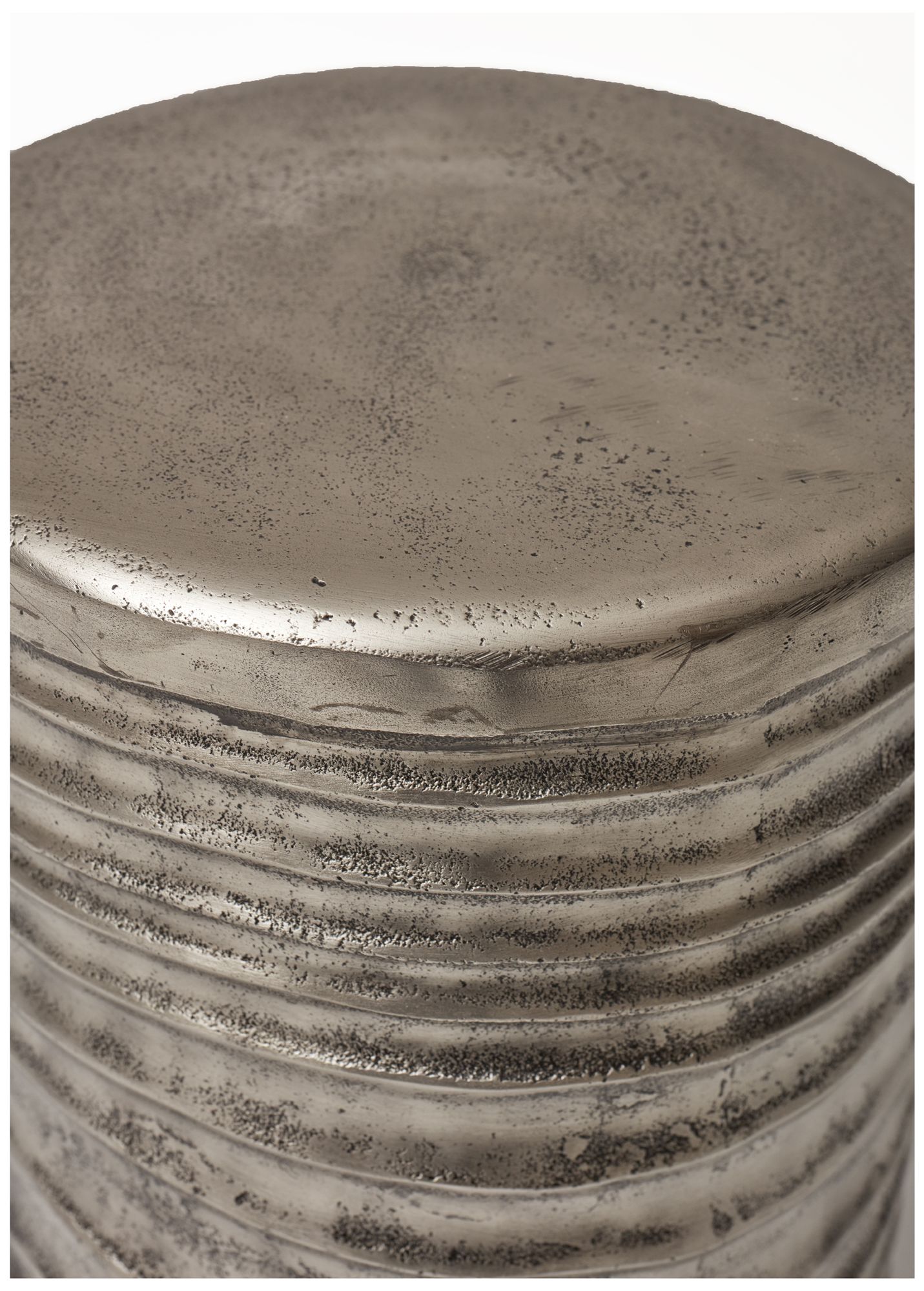 Image 3 Elements Tara 12.5" Wide Vintage Silver Accent Stool more views