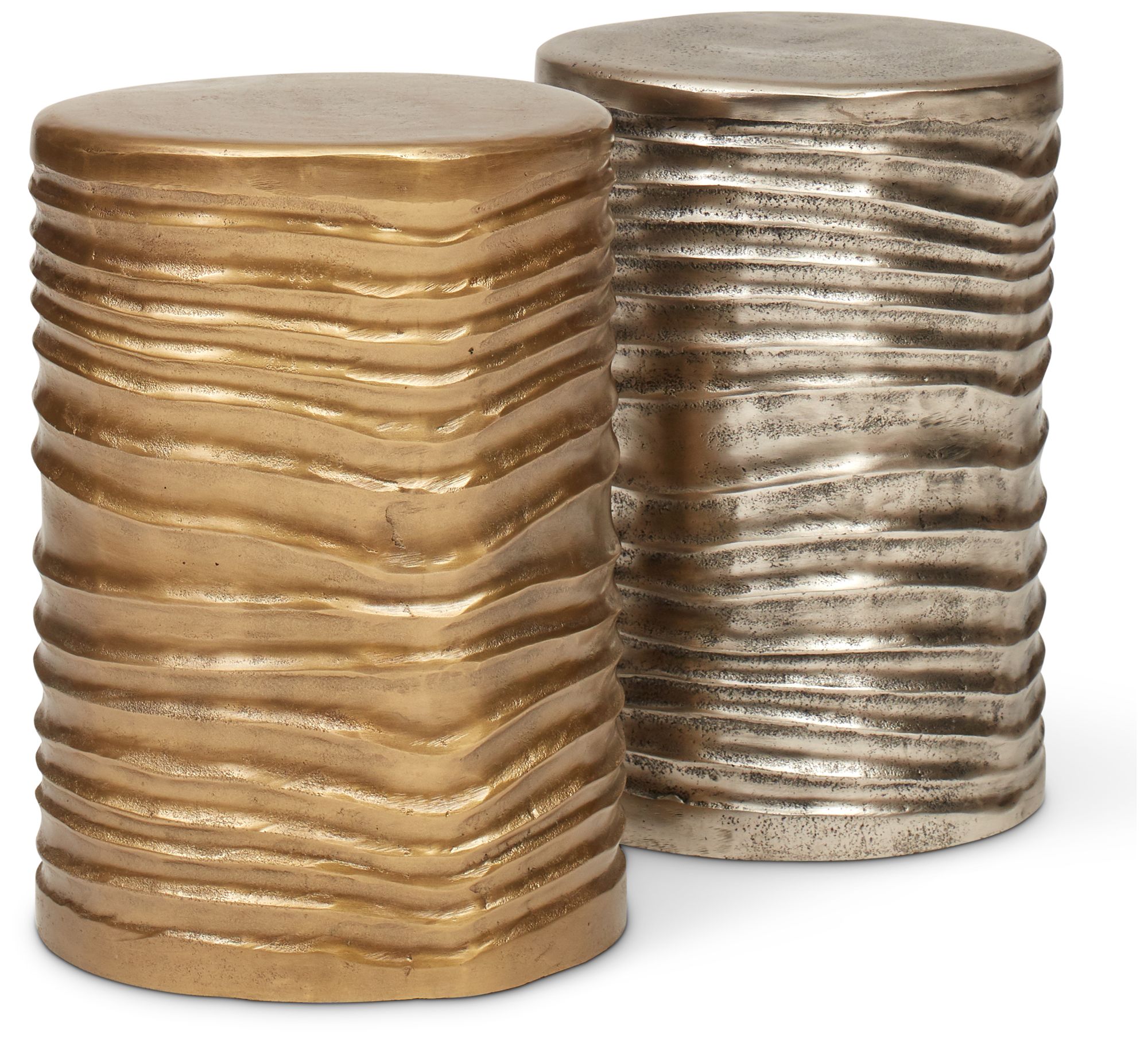 Image 4 Elements Tara 12.5" Wide Vintage Silver Accent Stool more views