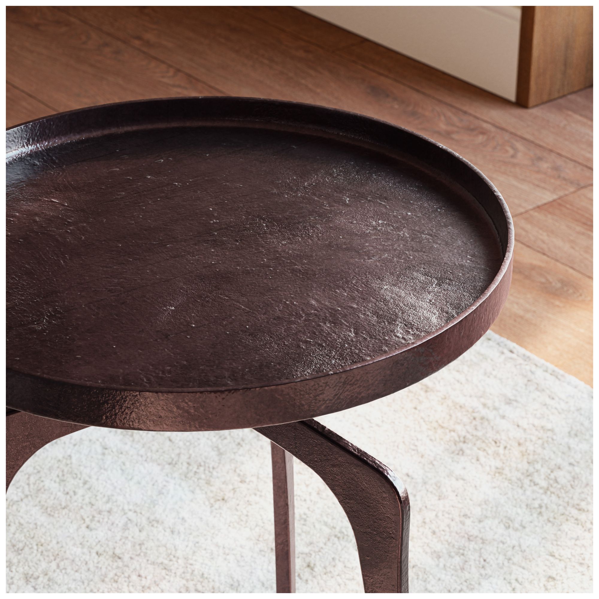 Elements Vinya 16.5" Wide Raw Bronze End Table