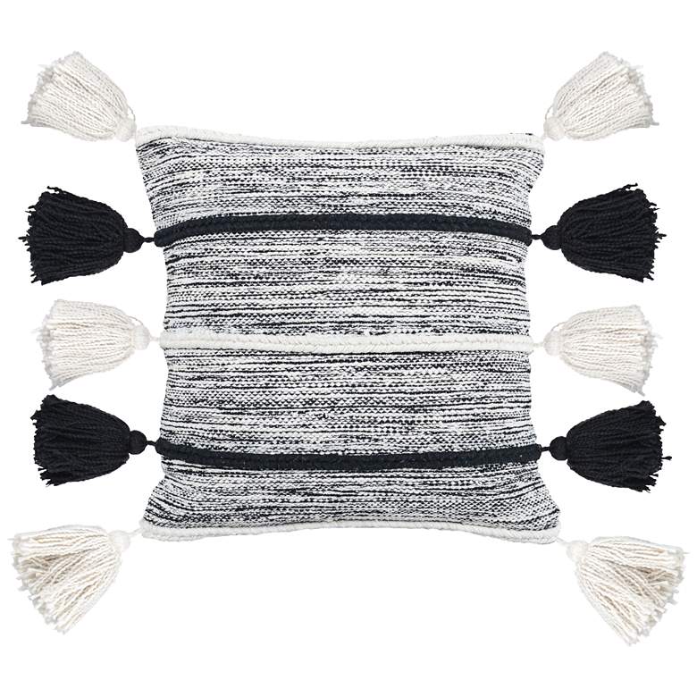 Image 1 Elen Black and Ivory 20" Square Decorative Pillow