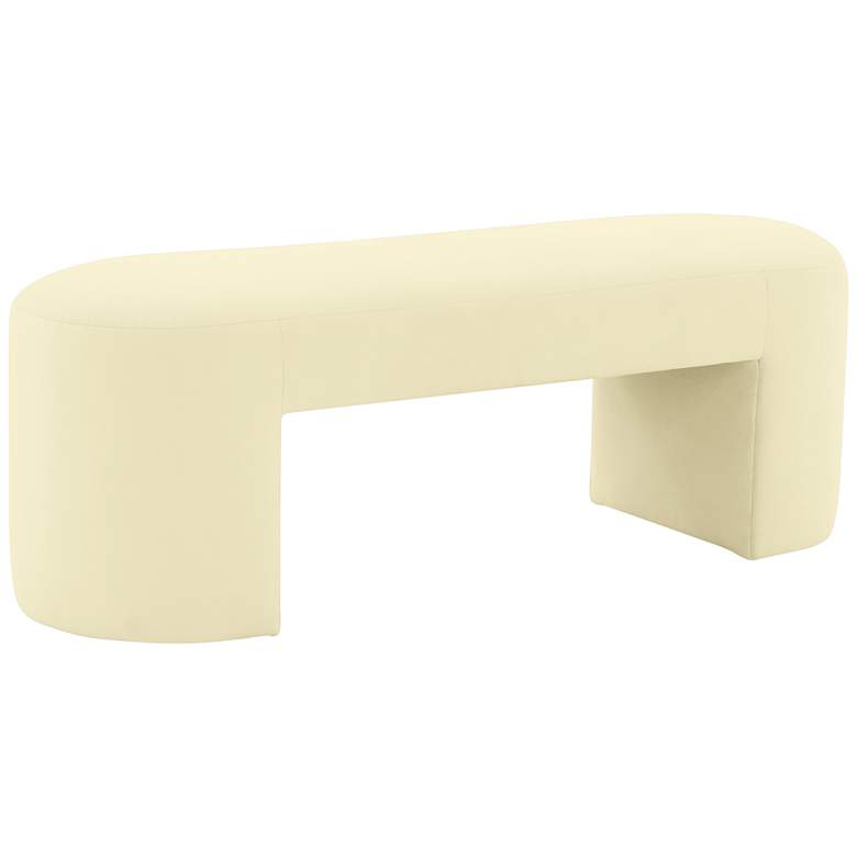 Image 1 Elena 51 1/4" Wide Chiffon Yellow Velvet Modern Bench