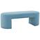 Elena 51 1/4" Wide Light Blue Velvet Modern Bench