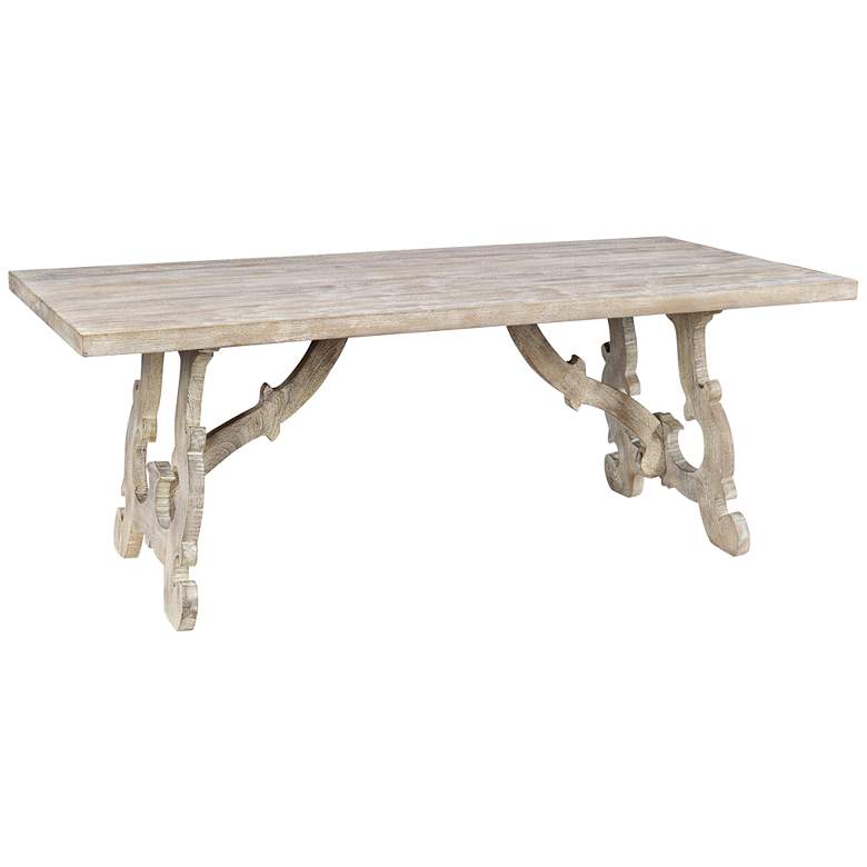 Image 1 Elena 78" Wide Distressed Wood Rectangular Dining Table