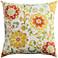 Elena Amber Floral 22" Square Indoor-Outdoor Pillow