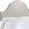Elena Cosmo Stone Upholstered Arched Queen Headboard