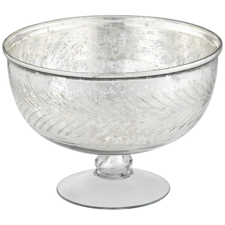 Image 1 Elena Small Round Silver Glass Decorative Bowl